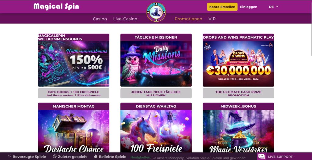 magical spin promotionen