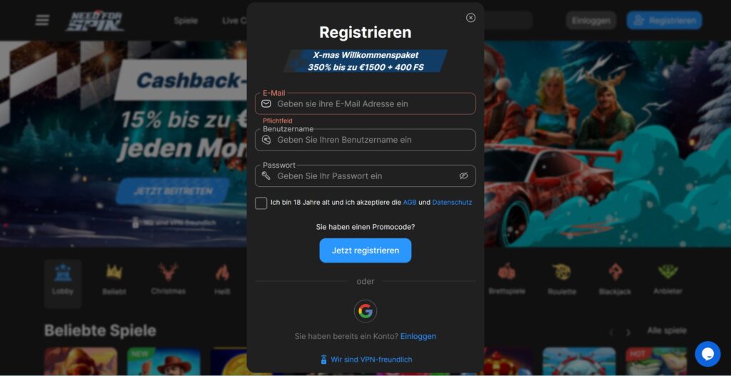 needforspin registrierung